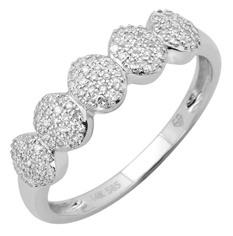 0.2 Ctw Diamond 14k White Gold Round Shape Womens Diamond Ring