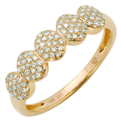0.19 Ctw Diamond 14k Yellow Gold Round Shape Womens Diamond Ring