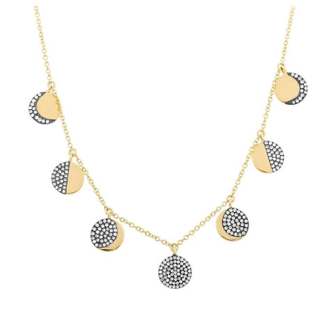 0.45 Ctw Diamond 14k Yellow Gold Round Shape Womens Diamond Necklace