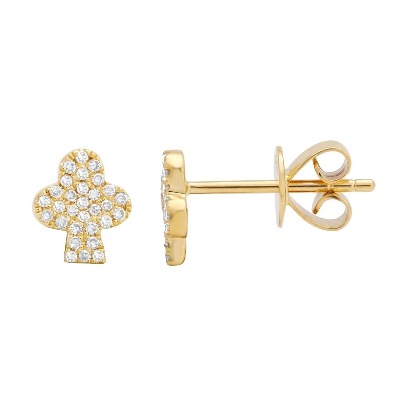 0.14 Ctw Diamond 14k Yellow Gold Round Shape Womens Diamond Earrings