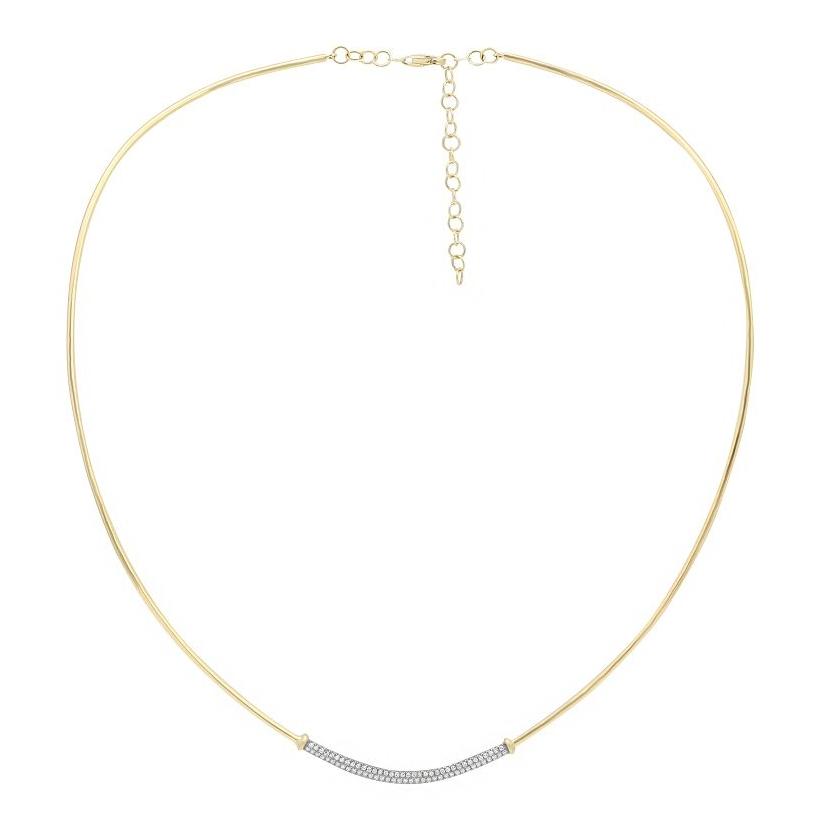 0.24 Ctw Diamond 14k Yellow Gold Round Shape Womens Diamond Necklace