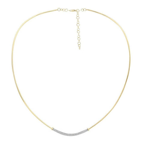 0.24 Ctw Diamond 14k Yellow Gold Round Shape Womens Diamond Necklace