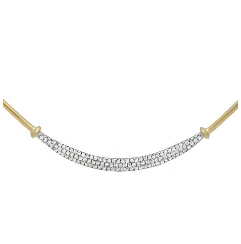 0.32 Ctw Diamond 14k Yellow Gold Round Shape Womens Diamond Necklace