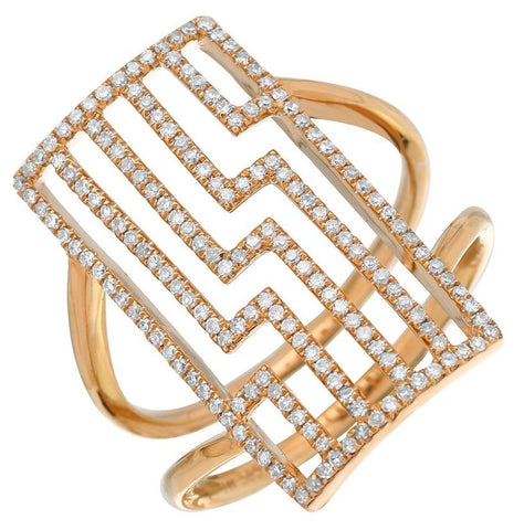 0.41 Ctw Diamond 14k Rose Gold Round Shape Womens Diamond Ring