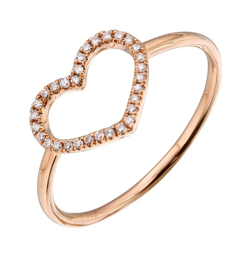 0.09 Ctw Diamond 14k Rose Gold Round Shape Womens Diamond Ring