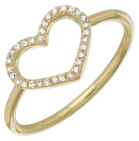 0.08 Ctw Diamond 14k Yellow Gold Round Shape Womens Diamond Ring