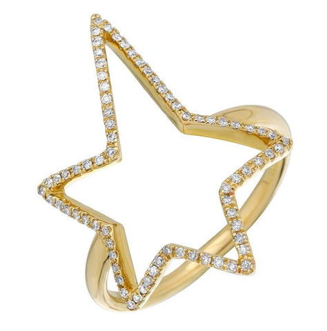 0.19 Ctw Diamond 14k Yellow Gold Round Shape Womens Diamond Ring