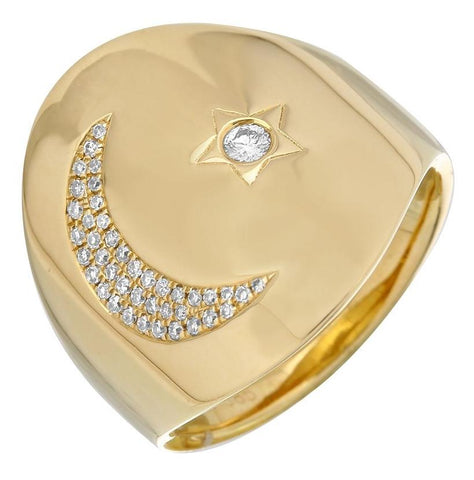 0.17 Ctw Diamond 14k Yellow Gold Round Shape Womens Diamond Ring
