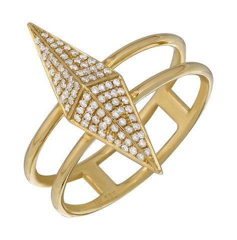 0.23 Ctw Diamond 14k Yellow Gold Round Shape Womens Diamond Ring