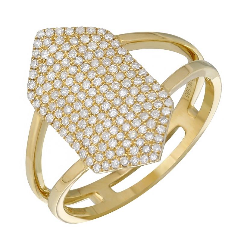 0.42 Ctw Diamond 14k Yellow Gold Round Shape Womens Diamond Ring