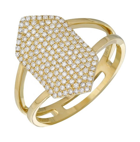 0.42 Ctw Diamond 14k Yellow Gold Round Shape Womens Diamond Ring