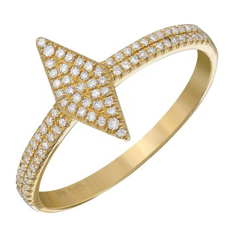 0.21 Ctw Diamond 14k Yellow Gold Round Shape Womens Diamond Ring