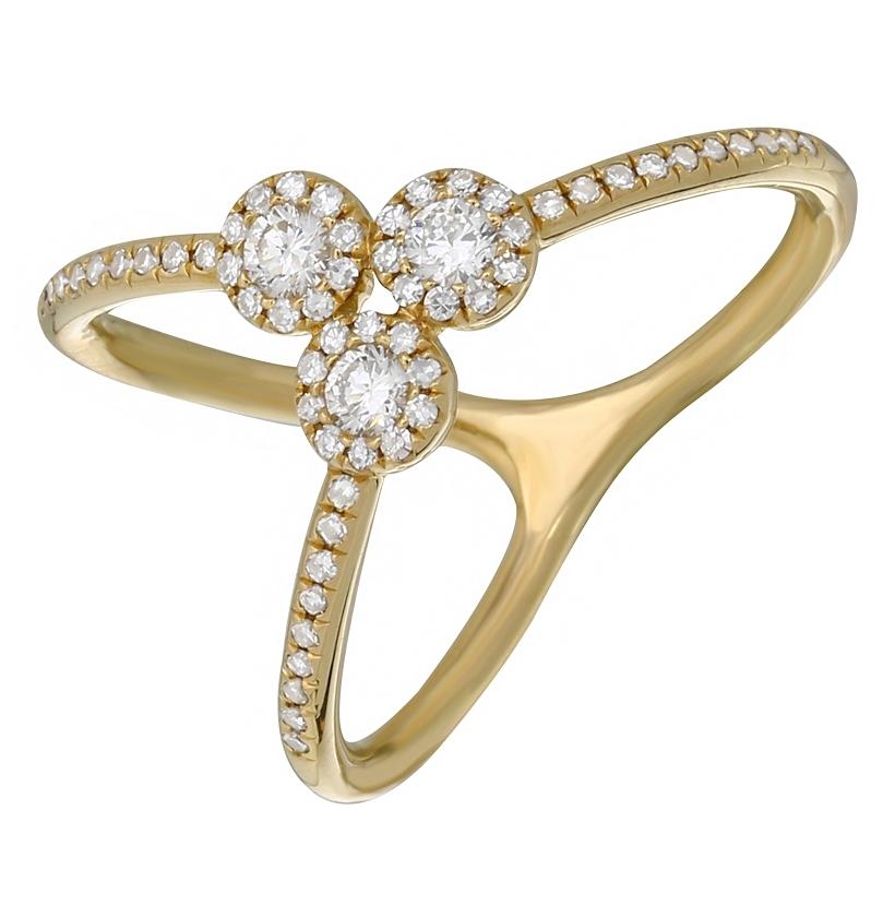 0.36 Ctw Diamond 14k Yellow Gold Round Shape Womens Diamond Ring