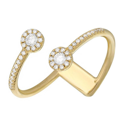 0.26 Ctw Diamond 14k Yellow Gold Round Shape Womens Diamond Ring