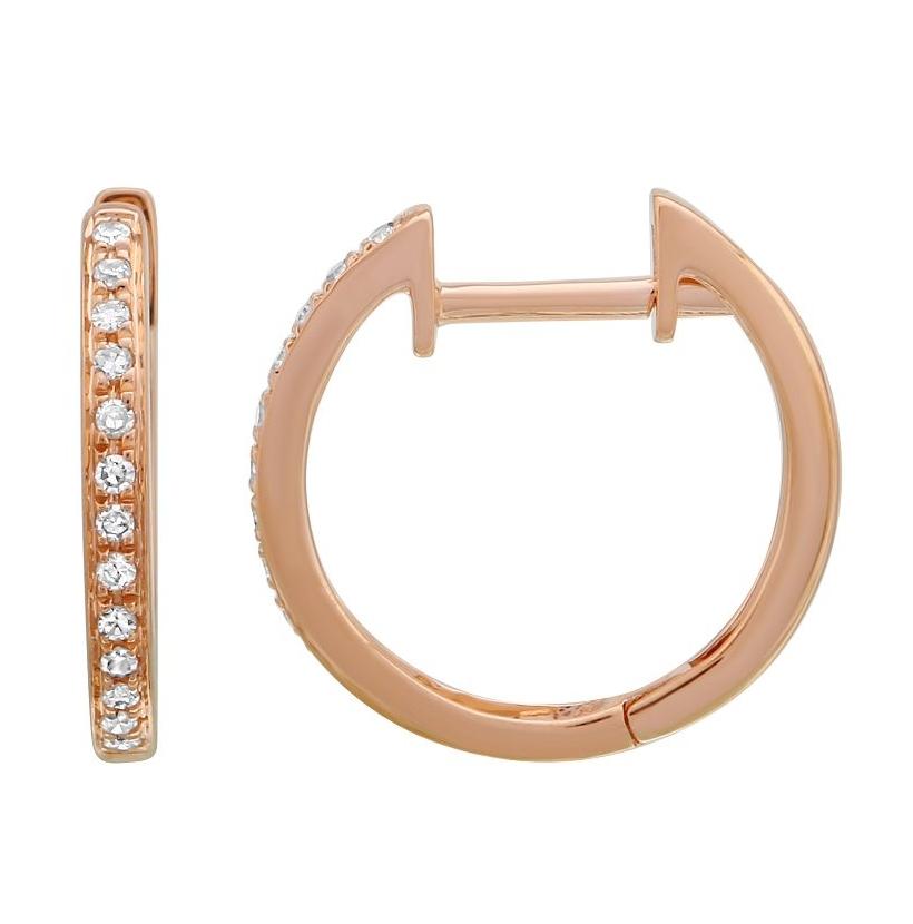 0.08 Ctw Diamond 14k Rose Gold Round Shape Womens Diamond Earrings