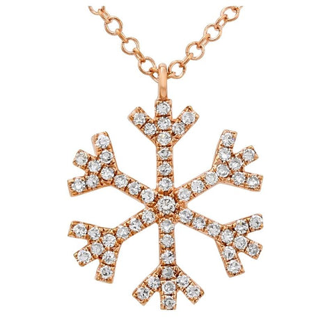 0.17 Ctw Diamond 14k Rose Gold Round Shape Womens Diamond Necklace Pendant With 16 Inch Chain