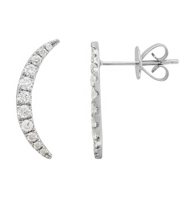 0.38 Ctw Diamond 14k White Gold Round Shape Womens Diamond Earrings