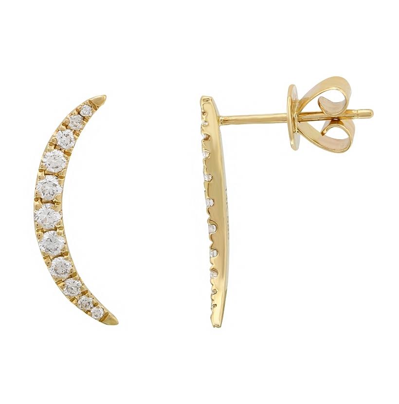 0.38 Ctw Diamond 14k Yellow Gold Round Shape Womens Diamond Earrings