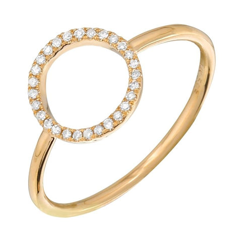 0.08 Ctw Diamond 14k Yellow Gold Round Shape Womens Diamond Ring