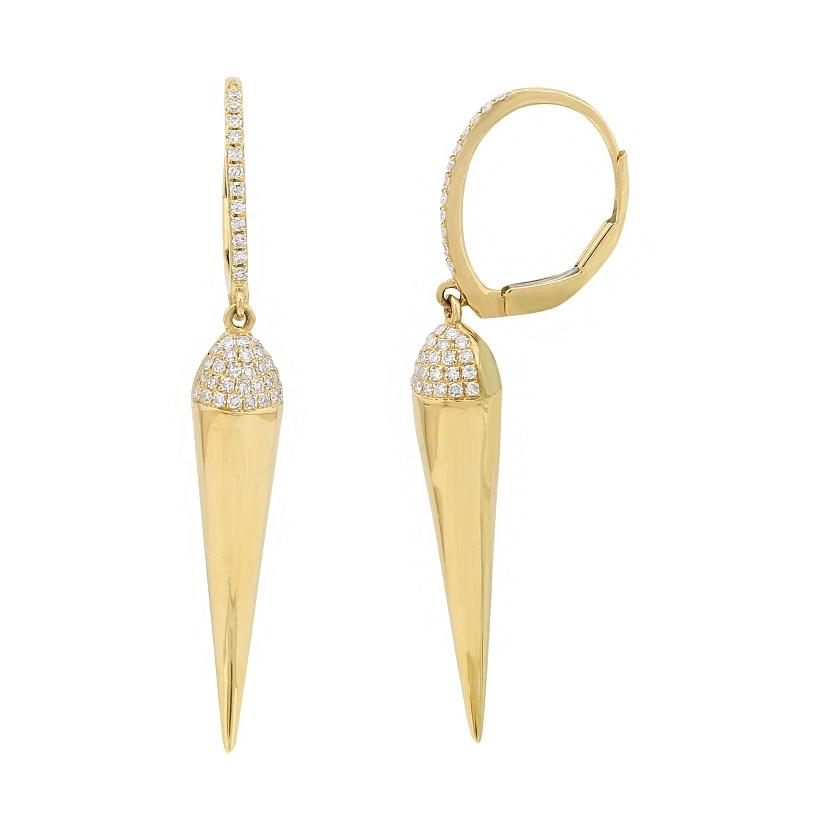 0.28 Ctw Diamond 14k Yellow Gold Round Shape Womens Diamond Earrings