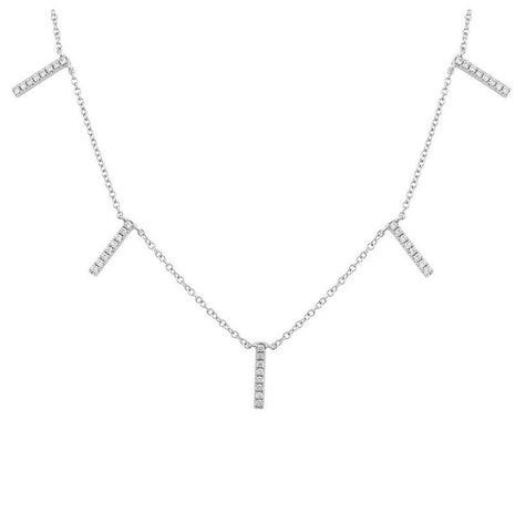 0.22 Ctw Diamond 14k White Gold Round Shape Womens Diamond Necklace