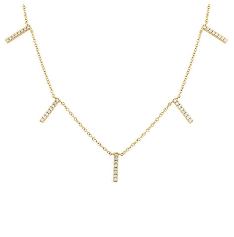 0.22 Ctw Diamond 14k Yellow Gold Round Shape Womens Diamond Necklace