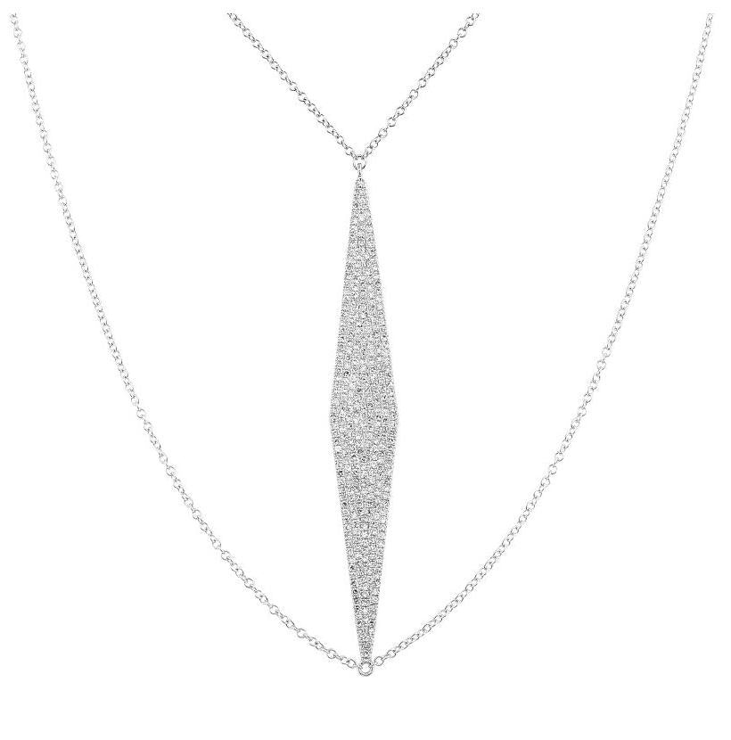 0.7 Ctw Diamond 14k White Gold Round Shape Womens Diamond Necklace