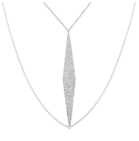 0.7 Ctw Diamond 14k White Gold Round Shape Womens Diamond Necklace