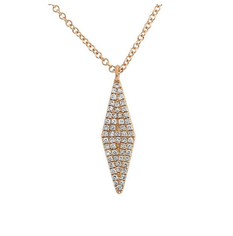 0.16 Ctw Diamond 14k Rose Gold Round Shape Womens Diamond Necklace