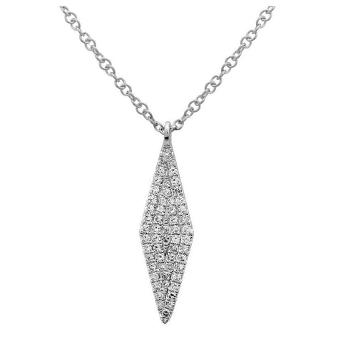 0.16 Ctw Diamond 14k White Gold Round Shape Womens Diamond Necklace Pendant With 16 Inch Chain