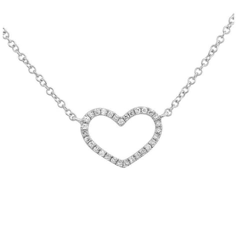 0.08 Ctw Diamond 14k White Gold Round Shape Womens Diamond Necklace