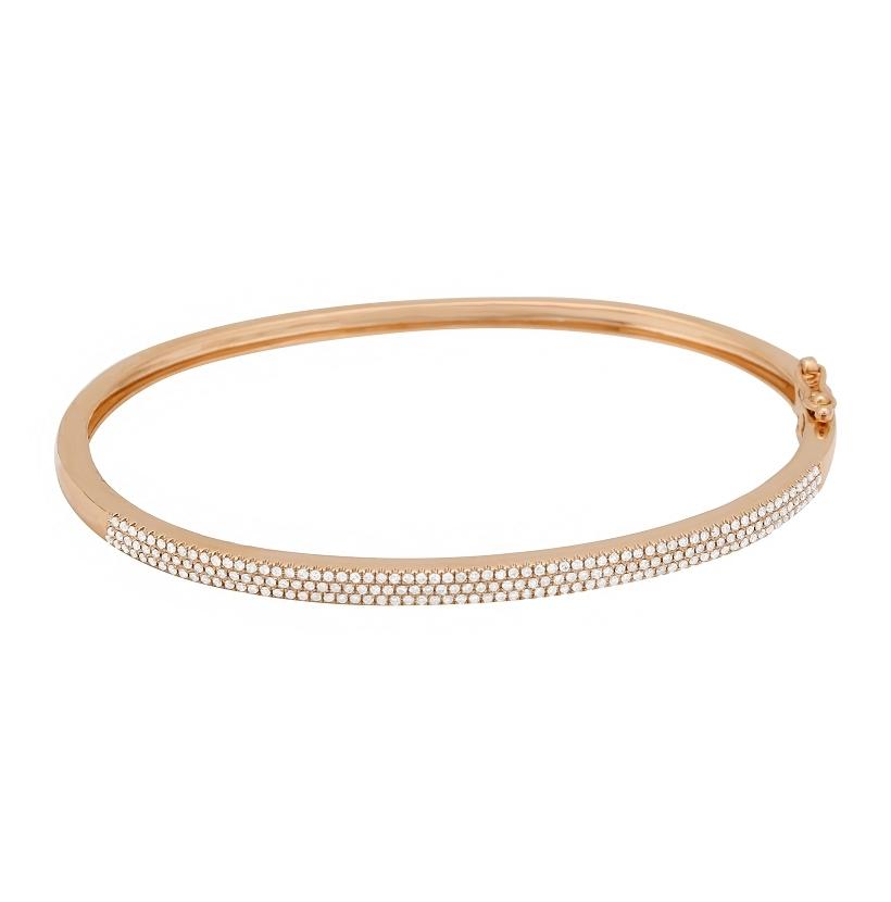 0.5 Ctw Diamond 14k Rose Gold Round Shape Womens Diamond Bangle Bracelet