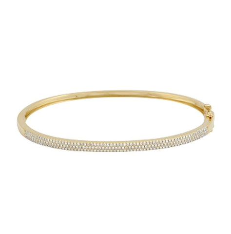 0.5 Ctw Diamond 14k Yellow Gold Round Shape Womens Diamond Bangle Bracelet