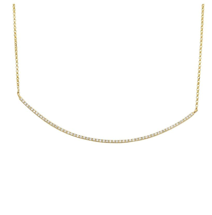 0.15 Ctw Diamond 14k Yellow Gold Round Shape Womens Diamond Necklace