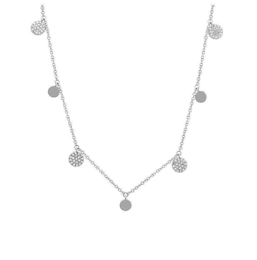 0.27 Ctw Diamond 14k White Gold Round Shape Womens Diamond Necklace