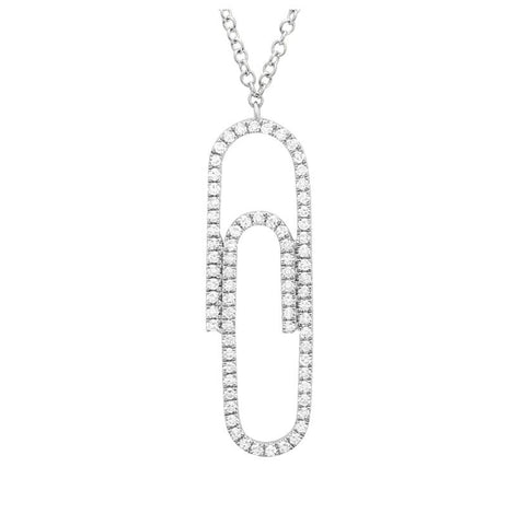 0.25 Ctw Diamond 14k White Gold Round Shape Womens Diamond Necklace