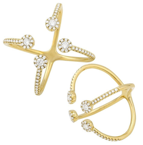0.41 Ctw Diamond 14k Yellow Gold Round Shape Womens Diamond Ring