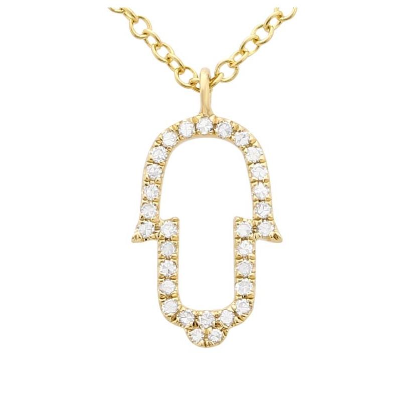 0.09 Ctw Diamond 14k Yellow Gold Round Shape Womens Diamond Necklace Pendant With 16 Inch Chain