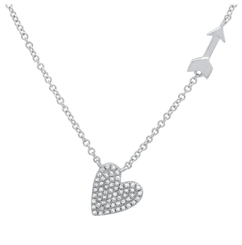 0.13 Ctw Diamond 14k White Gold Round Shape Womens Diamond Necklace