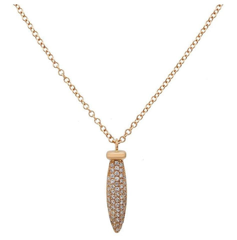 0.14 Ctw Diamond 14k Rose Gold Round Shape Womens Diamond Necklace Pendant With 16 Inch Chain