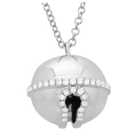 0.1 Ctw Diamond 14k White Gold Round Shape Womens Diamond Necklace Pendant With 16 Inch Chain