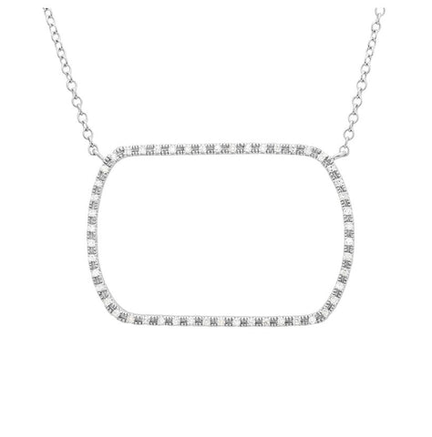 0.13 Ctw Diamond 14k White Gold Round Shape Womens Diamond Necklace