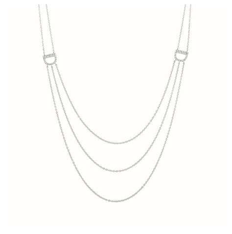 0.17 Ctw Diamond 14k White Gold Round Shape Womens Diamond Necklace