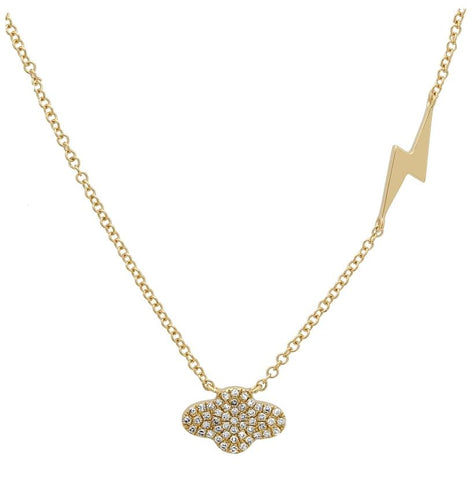 0.09 Ctw Diamond 14k Yellow Gold Round Shape Womens Diamond Necklace