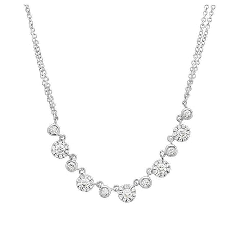 0.56 Ctw Diamond 14k White Gold Round Shape Womens Diamond Necklace