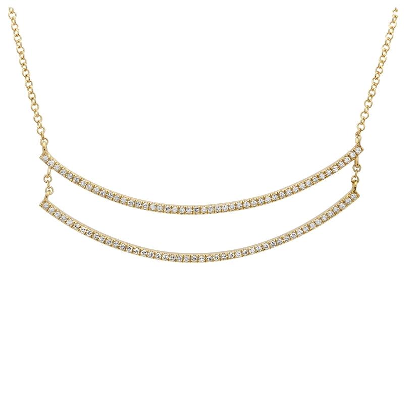 0.27 Ctw Diamond 14k Yellow Gold Round Shape Womens Diamond Necklace