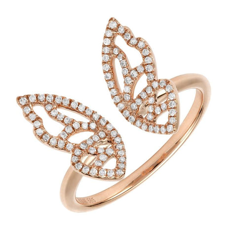 0.22 Ctw Diamond 14k Rose Gold Round Shape Womens Diamond Ring