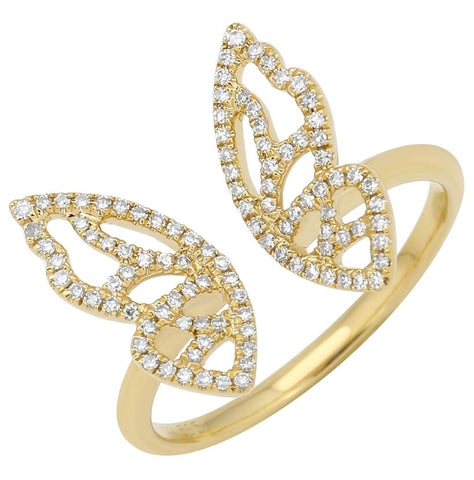 0.21 Ctw Diamond 14k Yellow Gold Round Shape Womens Diamond Ring