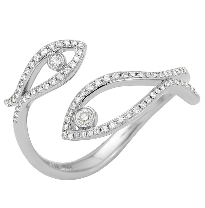 0.19 Ctw Diamond 14k White Gold Round Shape Womens Diamond Ring