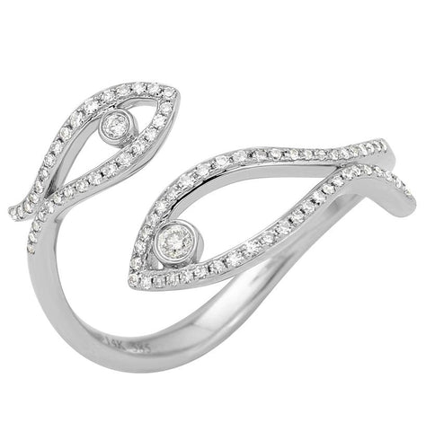 0.19 Ctw Diamond 14k White Gold Round Shape Womens Diamond Ring